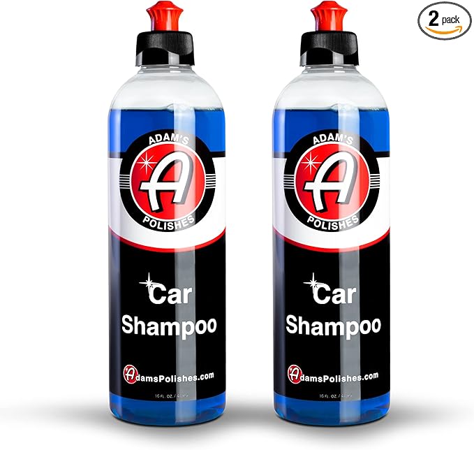 Adam's Car Shampoo 16oz, 2pk - pH Best Biodegradable Car Wash Soap for Foam Cannon, Spray Gun or Bucket - High Foam, Scratch-Free Auto Detailing for Cars, Trucks, RVs & Motorcycles