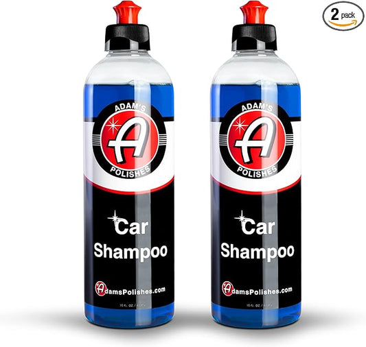 Adam's Car Shampoo 16oz, 2pk - pH Best Biodegradable Car Wash Soap for Foam Cannon, Spray Gun or Bucket - High Foam, Scratch-Free Auto Detailing for Cars, Trucks, RVs & Motorcycles