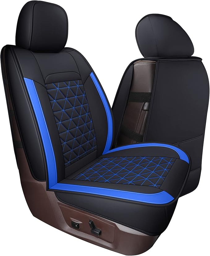 Coverado Front Seat Covers, Waterproof Front Car Seat Covers for Truck Compatible with 2002-2025 Dodge Ram 1500 2500 3500 Crew Double Mega Quad Cab(Blue)