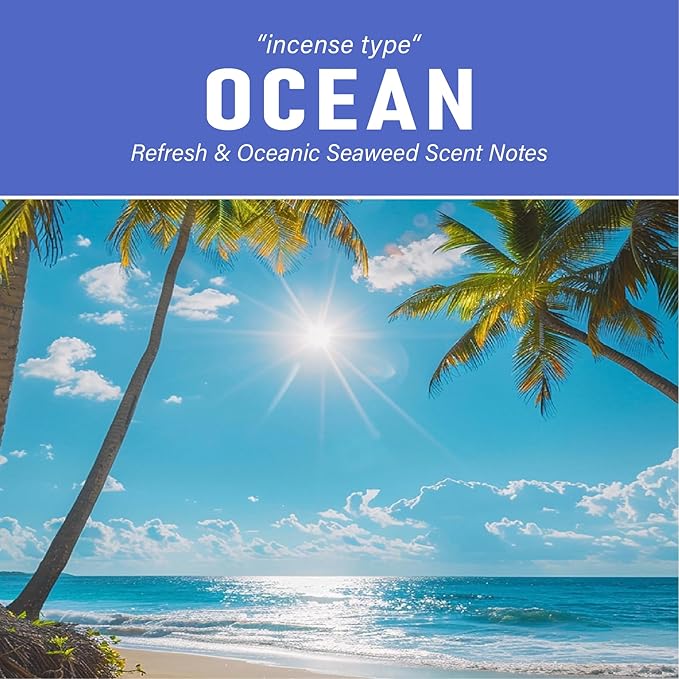 Car Air Freshener Vent Clip, Car Fresheners Long Lasting Scent (13ml x 2 Pack), Up to 180 Days, Air Freshener Deodorizer Odor Eliminator for Auto - Ocean Perfume