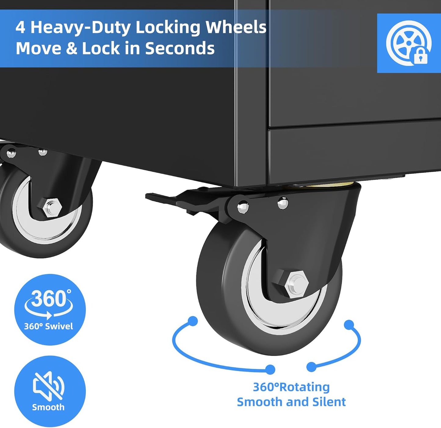 71" Metal Garage Storage Cabinet with 8 Hooks and Pegboards,2 Drawer Rolling Tool Storage with Locking Doors and Adjustable Shelves,Heavy Duty Steel Tool Cabinet for Garage, Warehouse