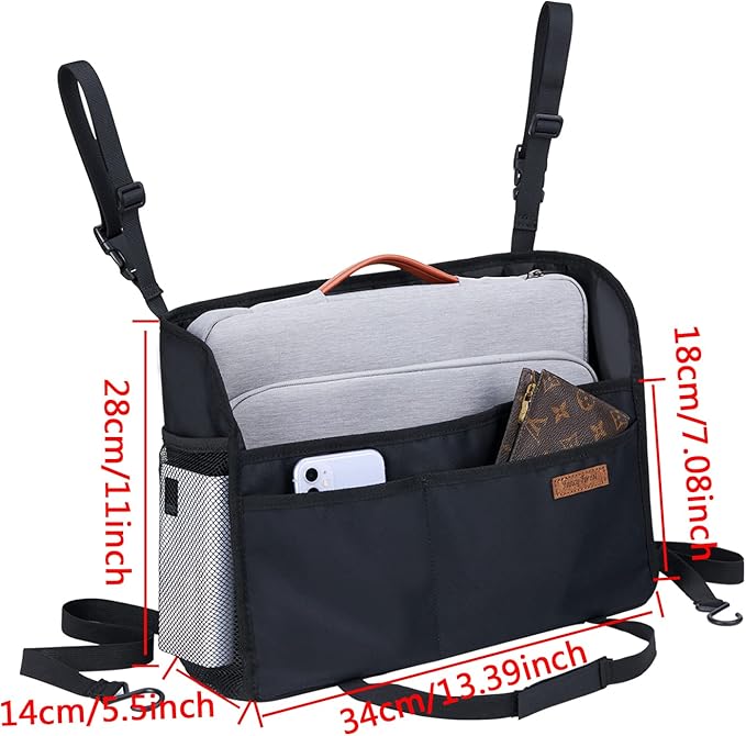 WLLWOO WLLWOO Car Net Pocket Handbag Holder Between Seats Back Storage Organizer Purse Holder for Console Front Seat Storage Barrier