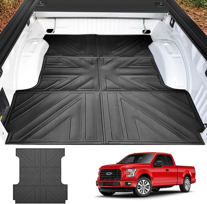 Truck Bed Mat Compatible with 2015-2024 Ford F150 5.5 FT Truck Bed Liner Cargo Mats TPE Cargo Liner Replacement for Ford F150 Accessories (5.5FT Bed Mat)