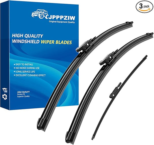 CJPPPZIW® Windshield Wipers-24"+19"+12" Replacement for 2012 2013 2014 2015 BMW X1 Premium All-Season Front and Rear Wiper Blades,Original Factory Quality(Pack of 3)