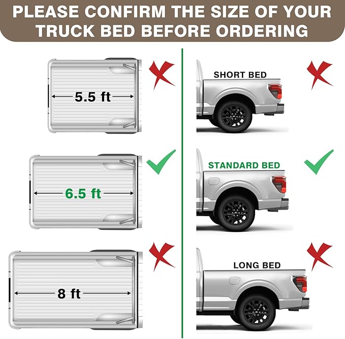 TripleAliners Truck Bed Mat Compatible with 2015-2024 2025 Ford F150 Accessories (6.5ft, 78.9in) Vehicle Perfectly Flush All Weather Protection TPE Heavy Duty Pickup Car Bed Cargo Mat