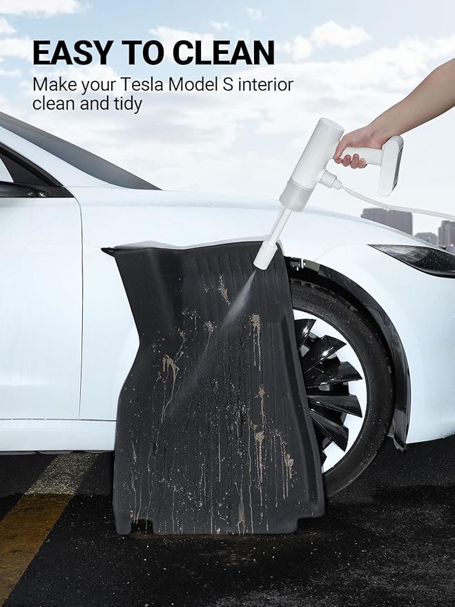 BASENOR 2026 7PCS Floor Mats for Tesla Model S Model S Plaid 3D Material Cargo Liners All-Weather Car Mats Anti-Slip Trunk Mat Model S Accessories Custom Fit 2021-2026