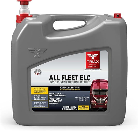 Triax All Fleet HD ELC NOAT, Coolant & Antifreeze, Diesel Extreme HD 1 Million Mile, 8 Year, 20,000 HRS, CAT EC-1, Concentrate (5 Gallon)
