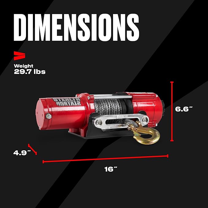 Stealth Winches 4500 lb 12V Electric Winch with Synthetic Rope & 2 Wireless Remote Kit for ATV UTV Jeep Truck Boat Trailer Car Towing Recovery, Heavy Duty Portable Off Road Winch with Mounting Plate