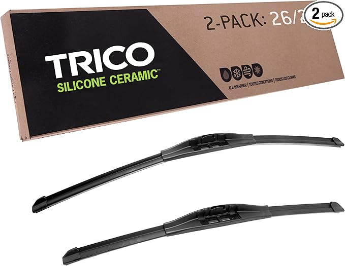 TRICO Silicone Ceramic™ (90-2620) 26 & 20 Inch Pack of 2 Automotive Replacement Windshield Wiper Blades For my Car, Ceramic Coated Silicone Super Premium Beam Blade for Select Vehicle Models