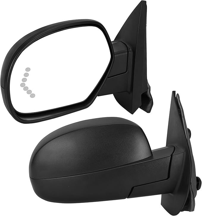 DWVO Left Driver Side Towing Mirror for 2007-2014 Chevy Silverado & GMC Sierra New Body - Electric Heated Defrost, Power Adjustable Glass, LED Turn Signal, Puddle Lamp, Manual Folding