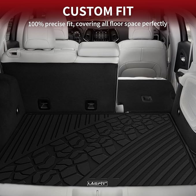 LASFIT Trunk Mat for Jeep Grand Cherokee WL 2022-2025 5-Seat (Include 4xe, NOT for L) All Weather TPE Custom Fit Cargo Mat Trunk Liner Cargo Liner, Black