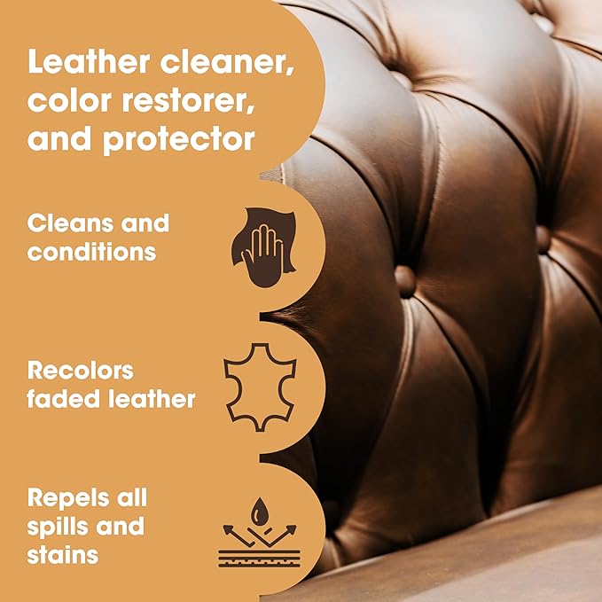 Furniture Clinic Leather Complete Restoration Kit | with Leather Recoloring Balm, Cleaner, 2-in-1 Protection Cream & Conditioner, Sponge, and Cloth | Repair Kit for Furniture (Bordeaux)