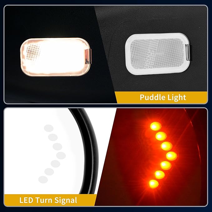 DWVO Towing Mirrors Compatible with 2007-2013 Chevy Silverado GMC Sierra 1500, 2007-2014 Suburban Yukon XL 1500 Tow Mirror, Power Heated Adjustable with LED Arrow Turn Signal Side Mirrors Pair