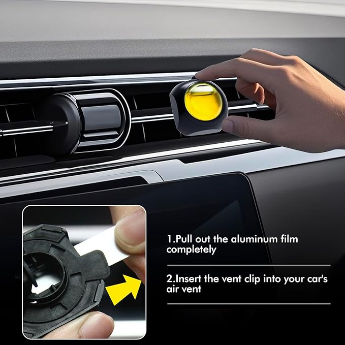 Car Air Freshener Vent Clips, 12 Pack, 6 Linen, 6 Citrus, Provides Long-Lasting Scent, Up to 360 Days, Car Fresheners