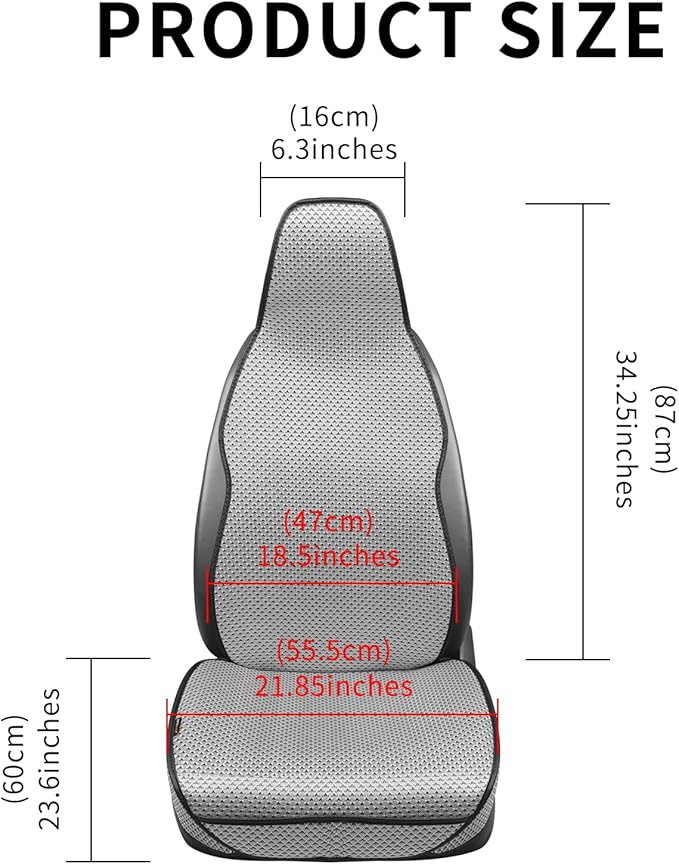 Auto Newer Car Seat Cover,Breathable Front Car Seat Cushion,Comfortable Car Seat Protector,Anti-Slip Full Wrap Driver Car Seat Protector with Storage Pocket,Universal All Seasons(Gray,2PCS)