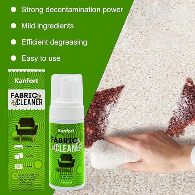 Upholstery Dry Cleaning Foam – No-Rinse Fabric Cleaner for Sofas, Couches & Car Seats, Quickly Lifts Stains & Dirt, Safe for Households with Kids & Pets, Easy-to-Use for Fresh & Spotless Furniture