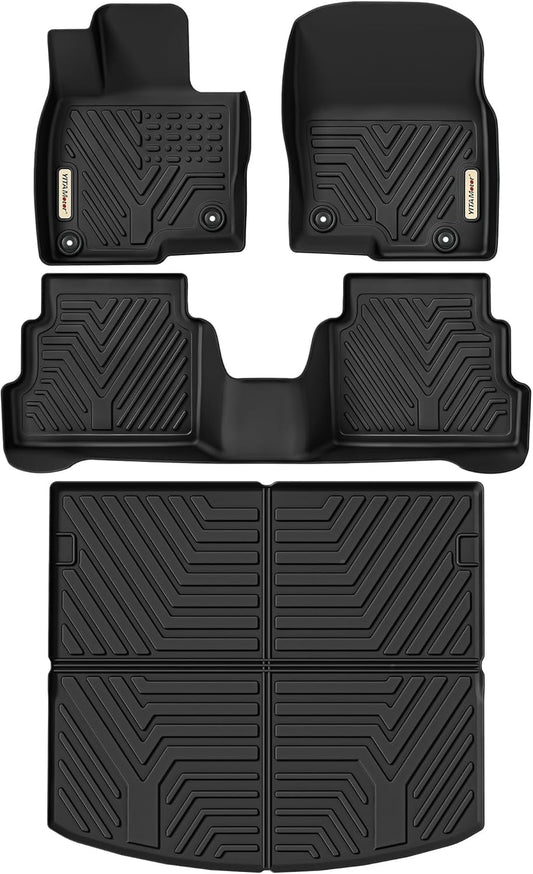 YITAMOTOR Floor Mats Compatible with Mazda CX-5 2022-2025 CX5 Includes 2 Rows and Cargo Liner Set, TPE All-Weather Floor Mat Set Liners, Black