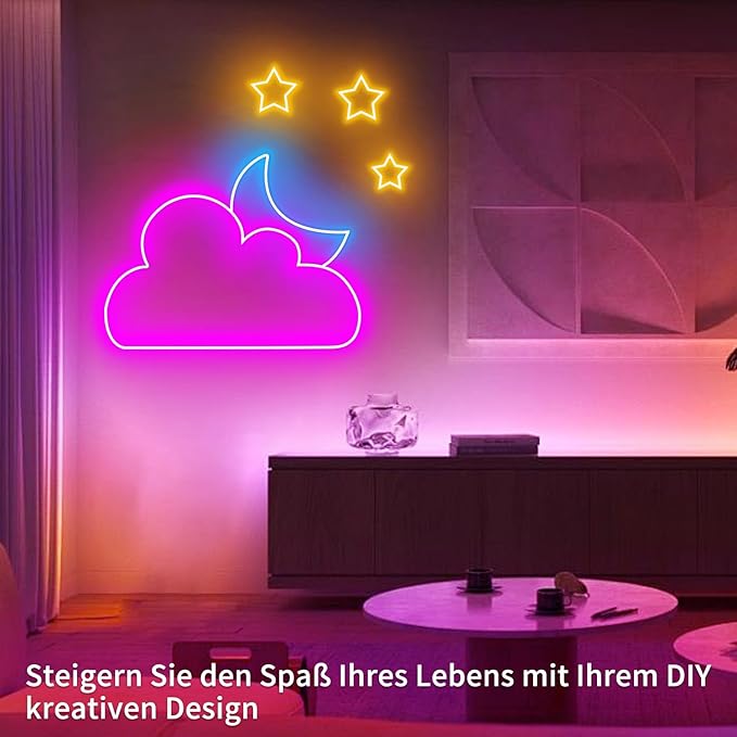 132FT Led Neon Rope Lights Control with App/Remote,Flexible Led Rope Lights,Multiple Modes,IP65 Outdoor RGB Neon Lights Waterproof,Music Sync Gaming Led Neon Strip Lights for Bedroom Décor