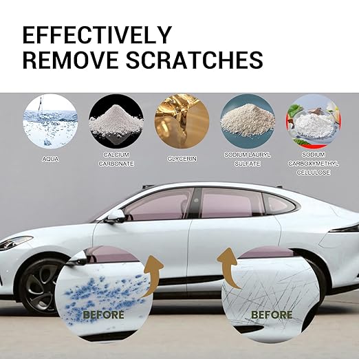 Scratch Remover for Vehicles, Upgrade Car Scratch Remover for Deep Scratches, Car Paint Scratch Repair Scratch Remover Kit with Wipe and Sponge (2pc) ﻿