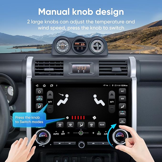 15" Touchscreen Car Stereo Radio for Toyota FJ Cruiser 2007-2021 with Wireless CarPlay Android Auto 8 Core 6+128GB BT/WiFi/SWC Andriod 13 GPS Navigation Head Unit Dash Kit Replacement Upgrade