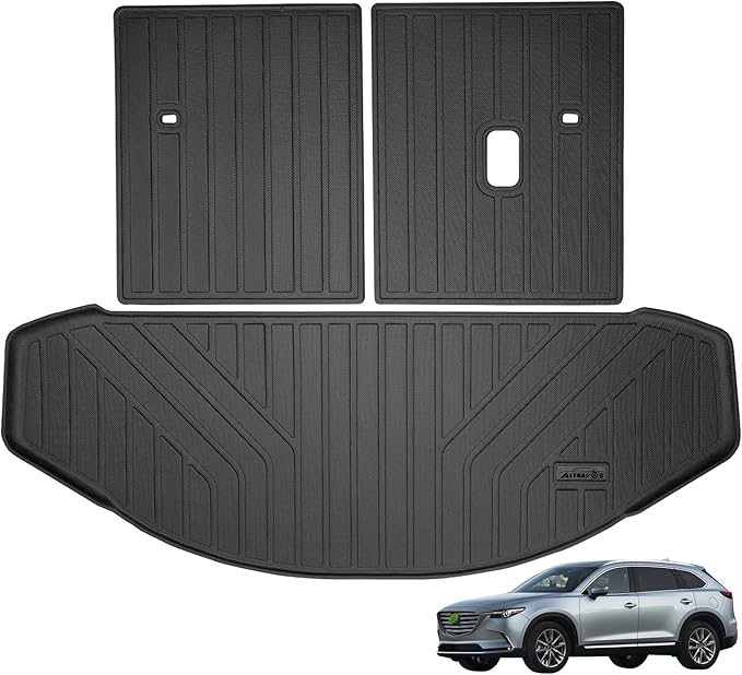 Trunk Mat & Backrest Mat (Only Fit Sport Model) for 2016-2023 Mazda CX-9 CX9 TPE All Weather Protection Cargo Liners Covering The backrest