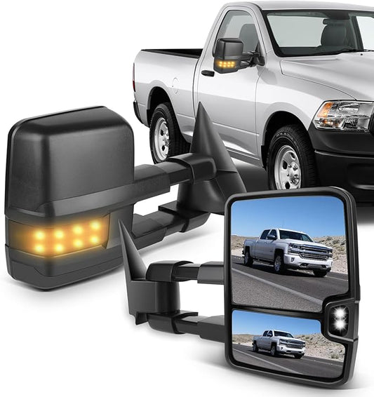 ECCPP Rear View Mirrors Towing Mirrors fit for 2003-2006 for Cadillac Escalade with Power Heated Turn Signal ADP06518801S