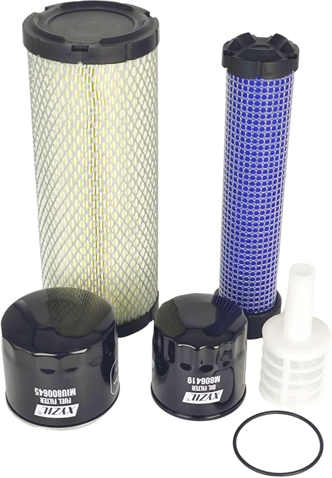 Maintenance Filter Kit Compatible with John Deere 790 (SN 790001-) Engine 3TNE82A Compact Utility Tractor M806419 M811032 MIU800645 M131802 M131803 Oil Fuel Primary Secondary Air Filter