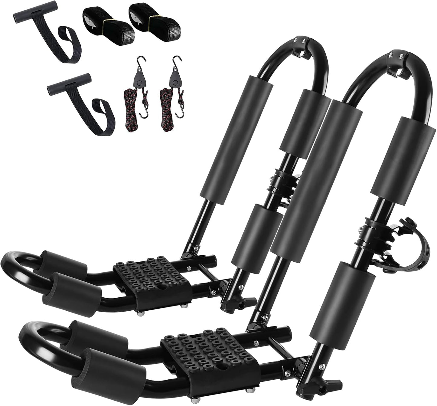 FORWODE Premium Kayak Roof Rack, 1 Pair J-Bar Roof Rack, Folding Adjustable Rack, Weight 80 LBS Heavy Duty Kayak Roof Carrier 1 Kayak, Canoe, SUV, Surfboard on SUV, Car and Truck Crossbar