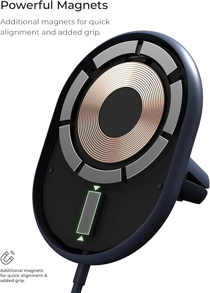 iOttie Velox Magnetic Wireless Charging Air Vent Car Phone Mount. Compatible with MagSafe iPhones including iPhone 12/13/14/15/16/17 Series (Car Charger Included)