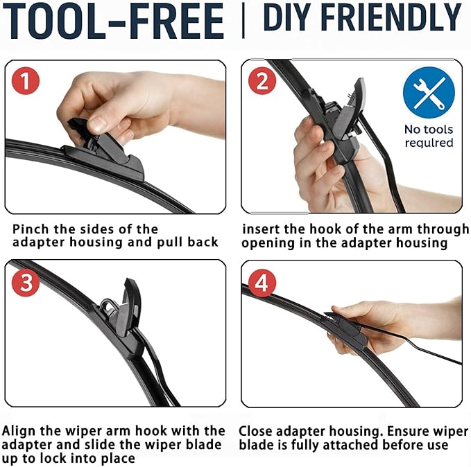 Windshield Wiper Blades for 2022 2023 2024 Hyundai Tucson - Complete Set Front & Rear (Korea Built 26"+16"+11") Premium All-Season Wipers