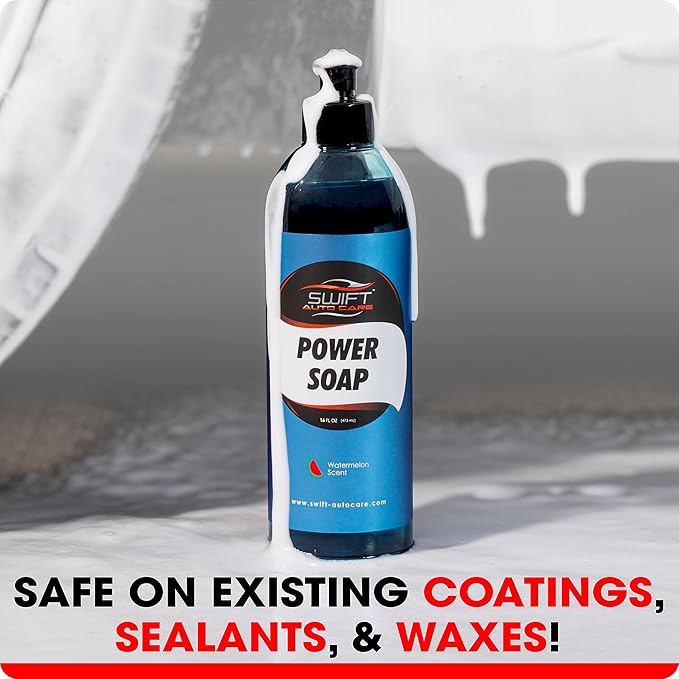 Swift Power Foam Car Wash Soap (16 Oz) – High Foaming, pH Balanced Shampoo for Snow Foam Cannon, Foam Gun, Bucket Wash, Pressure Washer | Ultra-Concentrated Formula | Safe on All Surfaces!