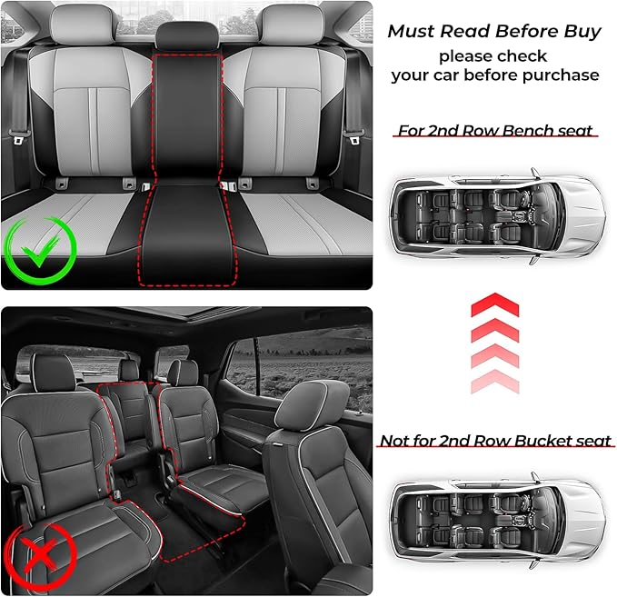 AUXKO All Weather Floor Mats Fit for 2024 2025 Chevrolet Chevy Traverse (Not for Limited) 8 Seat TPE Liner Accessories for Traverse 2024 2025 Odorless Anti-Slip Black