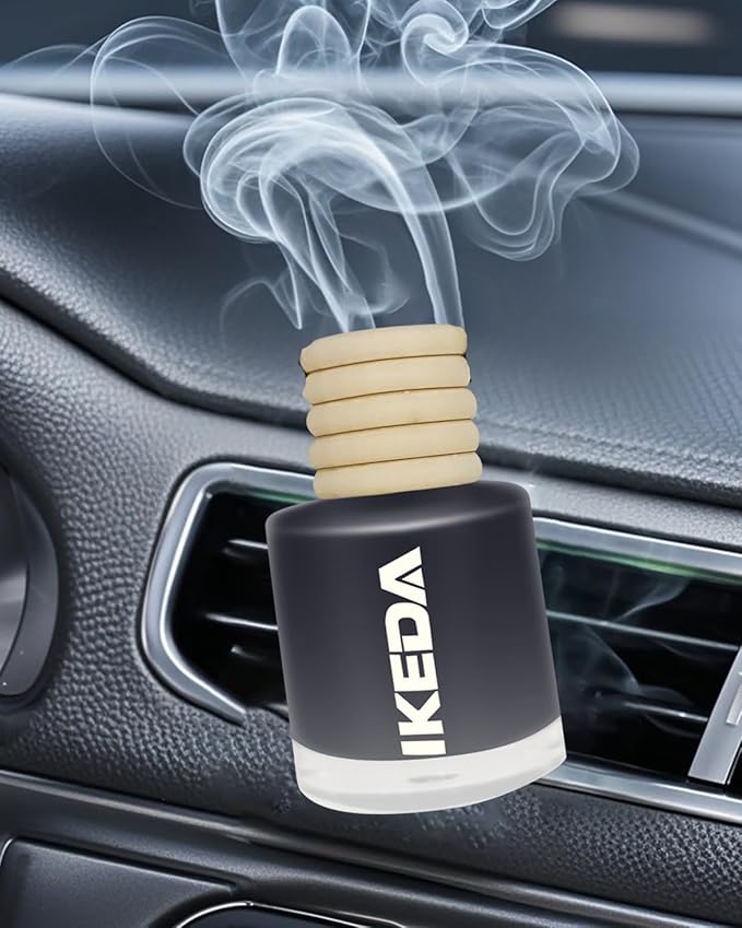 Car Air Freshener Hanging,Cylindrical Auto Scent with Vent Clip Bottle,45-Days Long Lasting Fragrance, Essential Oil Diffuser Odor Eliminator for Women (Circle, New Car)