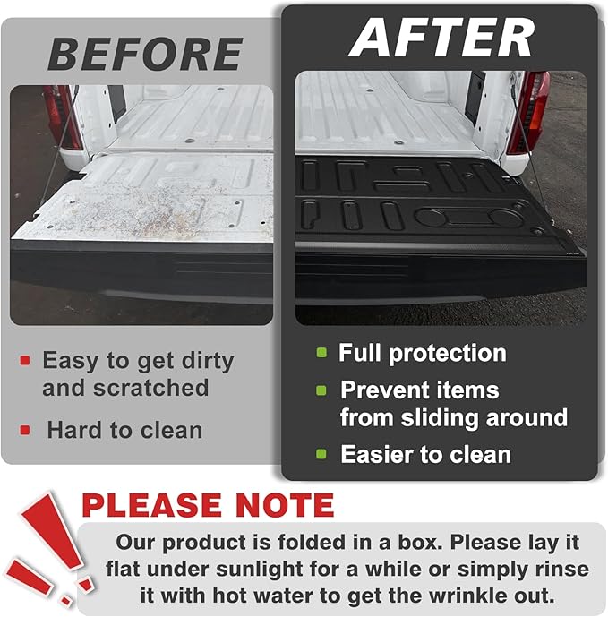 TripleAliners Tailgate Mat Compatible with Ford F-150 2021-2025 Accessories Truck Tailgate Liner All-Weather Protector Cargo Cover Custom Fit for F150 (Not Fit Work Surface or Pro Access Tailgate)
