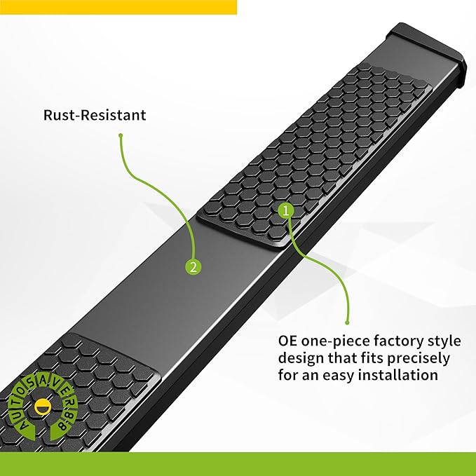 AUTOSAVER88 6 Inches Running Boards Compatible with 2019-2025 Ram 1500 New Body Crew Cab, Stainless Steel Side Steps Black Powder Coated Nerf Bars