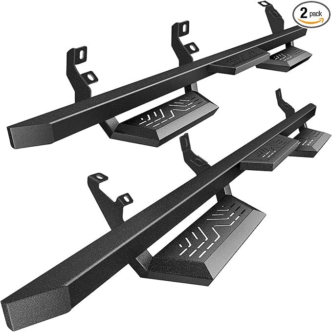 PZ Running Boards Compatible with 2021-2025 Ford Bronco 4 Doors SUV, Drop Side Steps Black Heavy Duty Carbon Steel Rails Nerf Bars