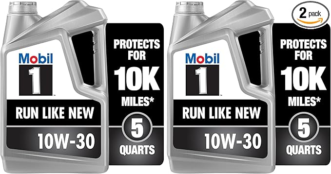 Mobil 1 Advanced Full Synthetic Motor Oil 10W-30, 5 Quart (Pack of 2)