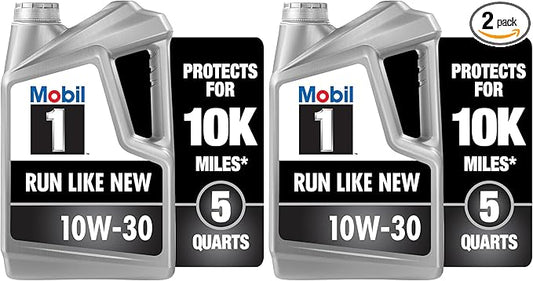 Mobil 1 Advanced Full Synthetic Motor Oil 10W-30, 5 Quart (Pack of 2)