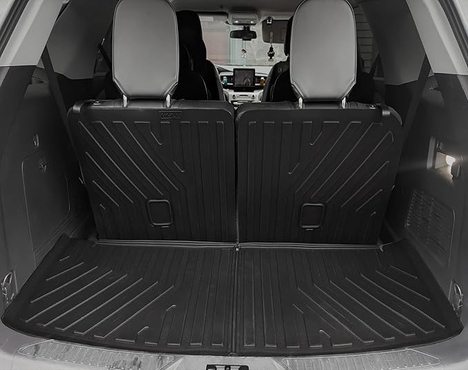 OEDRO Floor Mats Fits for Hyundai Palisade 2020-2025 w/ 7-Seat, Custom Fit TPE All Weather Trunk Mat with Backrest for Palisade Accessories, Anti-Slip Back Seat Protector for Palisade Full Mat Set