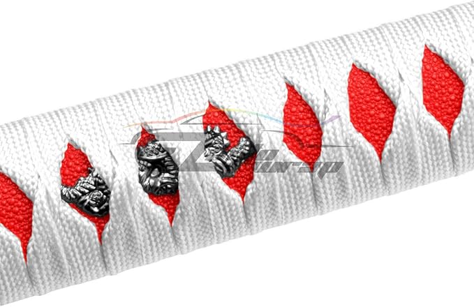 EZAUTO WRAP 20cm White Red Shift Knob Samurai Sword Alloy Katana with Adapter Universal