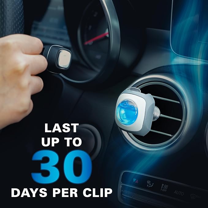 Air Jungles New Car Scent Car Air Freshener Clip, 6 Vent Clips, 4ml Each, Long Lasting Air Freshener, Up to 180 Days Odor Eliminator