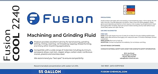 Fusion Cool 2240 | General Purpose Coolant for Cutting and Grinding Machine Shop Operations | Semisynthetic (55 Gallon Drum)