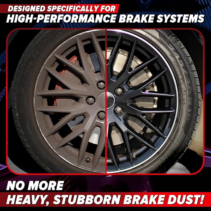 Carfidant Rim Reactor Wheel & Rim Cleaner Spray – Removes Brake Dust & Grime - Thick Gel, Dilutable - pH Neutral, Non-Acidic Tire Cleaner - Safe for Chrome, Black, Painted & Alloy Wheels - 16 fl oz