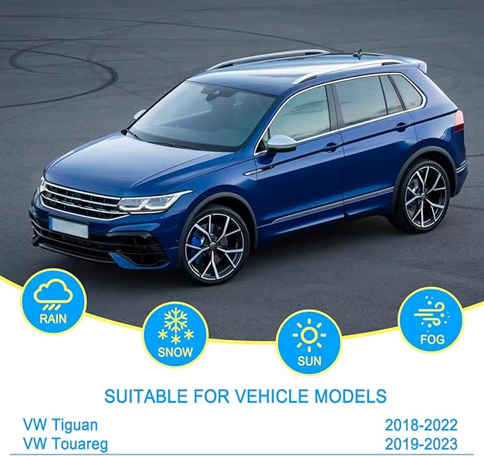 CJPPPZIW® Windshield Wipers-25 Inch+22 Inch+15 Inch Replacement for 2018-2022 VW Tiguan/2019-2023 Touareg Wiper Blades for My Car,Quality Front and Rear Wiper Blades(Pack of 3)