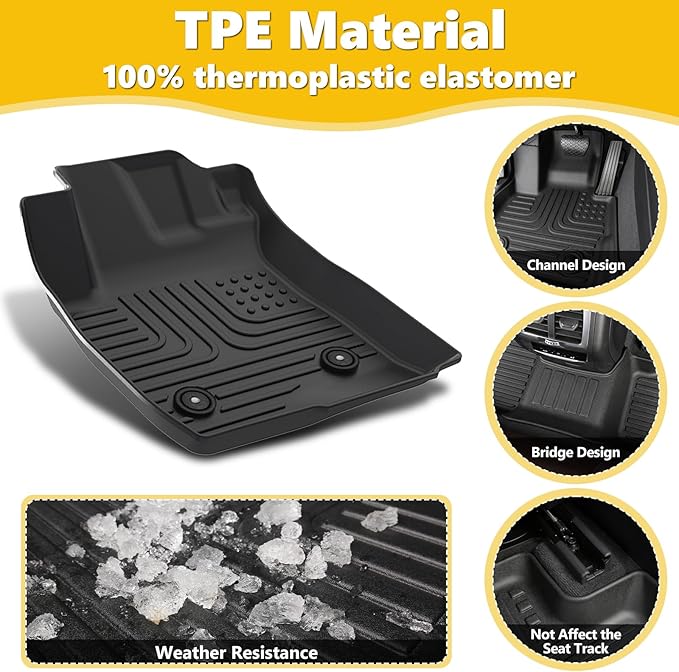 Floor Mats & Cargo Liner for Kia NIRO & NIRO Hybrid 2023 2024 2025 (Not for EV & PHEV) All Weather Automotive TPE Liners Set Anti-Slip Waterproof Floor Liners Accessories