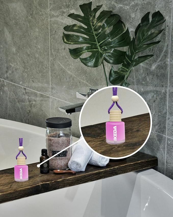 Car Air Freshener Hanging,Cylindrical Auto Scent with Vent Clip Bottle,45-Days Long Lasting Fragrance, Essential Oil Diffuser Odor Eliminator for Women (Circle, Peach)