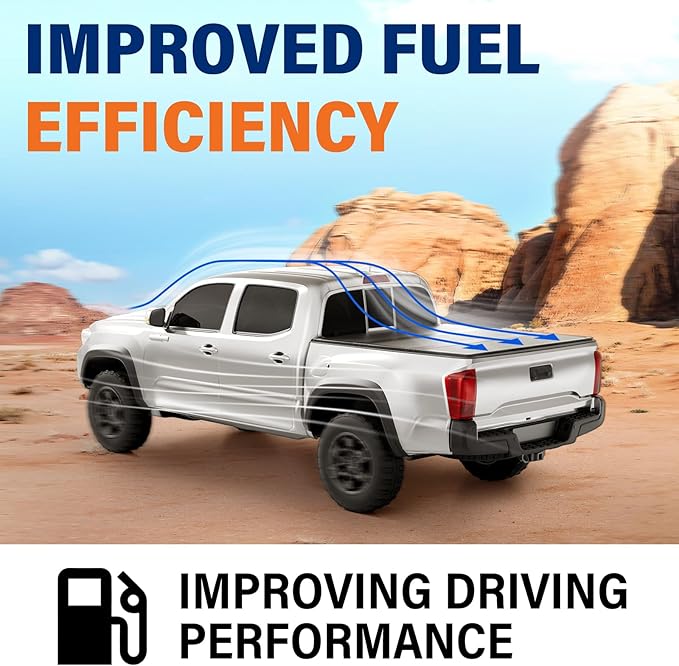 FRP Hard Tri-fold Tonneau Cover Fold Truck Bed Covers Compatible with 2016-2026 Toyota Tacoma 5ft Bed (60")