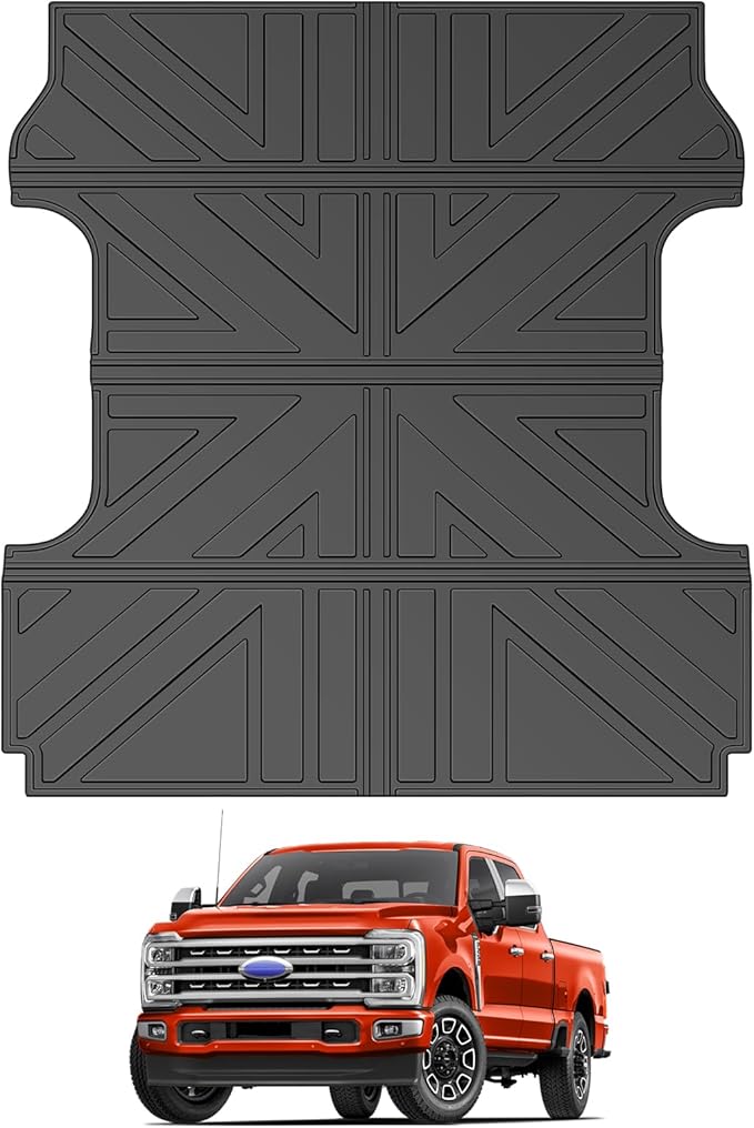 Truck Bed Mat Compatible with 2017-2024 Ford F250 F350 F450 6.8 FT Truck Bed Liner Cargo Mats TPE Cargo Liner Replacement for Ford F250 F350 Accessories(6.8FT Bed Mat)