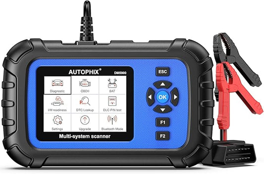 AUTOPHIX DM5900 OBD2 Scanner Diagnostic Tool Car Scanner for Engine Transmission ABS SRS, 12V Battery Tester, Diagnostic Scan Tool for ABS Airbag, Check Engine Code Reader with Lifetime Free Updates