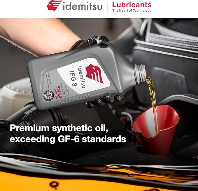 Idemitsu IFG 3 5W-20 Full Synthetic Motor Oil – 1 Quart SP/GF-6A Certified Engine Oil for TGDI & PFI Engines | Engineered for Maximum Efficiency and Protection
